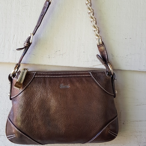 Gucci Handbags - Vintage GUCCI Tobacco Leather  Handbag AUTHENTIC